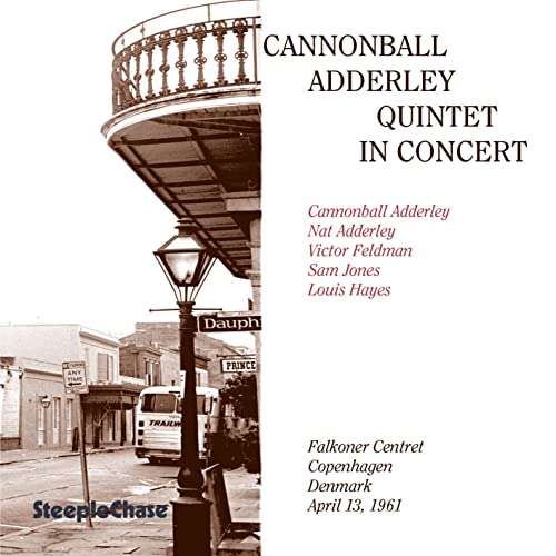 CD cover for Cannonball Adderley Quintet’s “In Concert” with a New Orleans street scene.