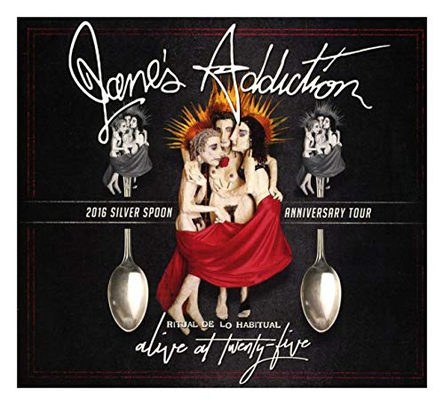 Jane's Addiction album cover: figures in red fabric with spoons, dark background.