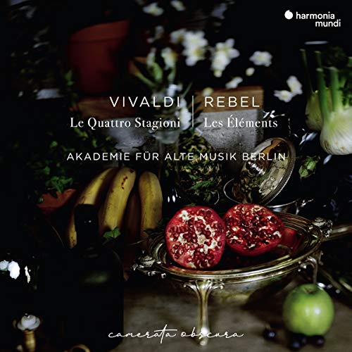 CD cover featuring fruit and flowers, titled “Vivaldi/Rebel” by Akademie Fur Alte Musik Berlin.
