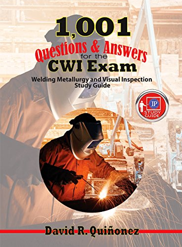 Book cover: "1,001 Questions & Answers for the CWI Exam" with welder image.