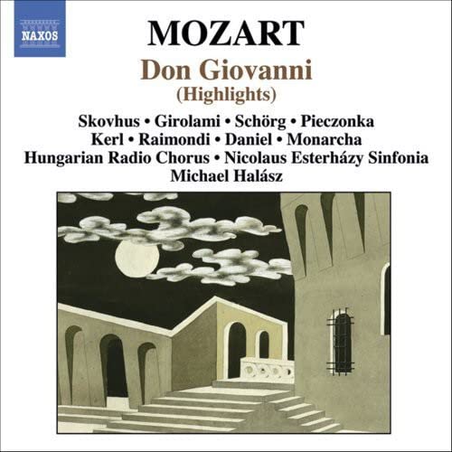 CD cover for Mozart's Don Giovanni featuring a stylized night scene with architecture.