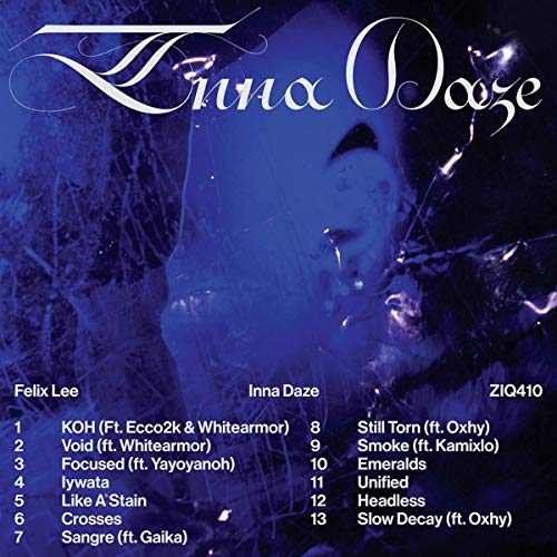 Vinyl record cover for Felix Lee’s “Inna Daze” with blue and white imagery.