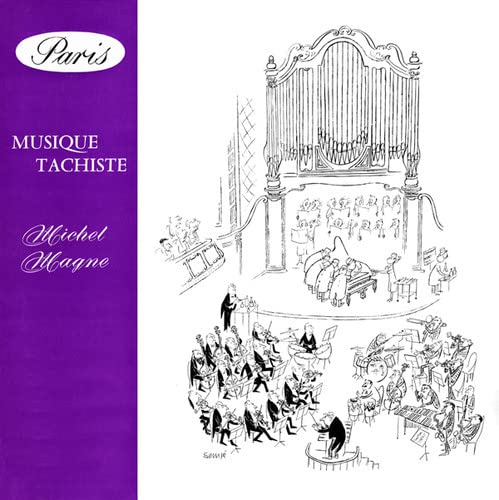 CD cover for Michel Magne’s “Musique Tachiste” featuring a sketched orchestra.