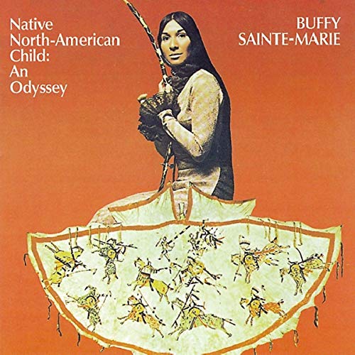 Buffy Sainte-Marie album cover, portrait of a woman with traditional regalia.