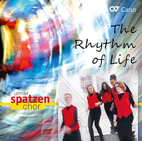 CD cover featuring a choir and abstract colorful background.