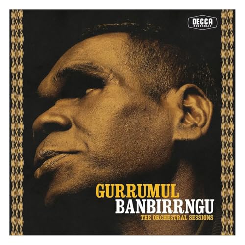 Close-up portrait of Gurrumul, album cover for "Banbirrngu - The Orchestral Sessions".