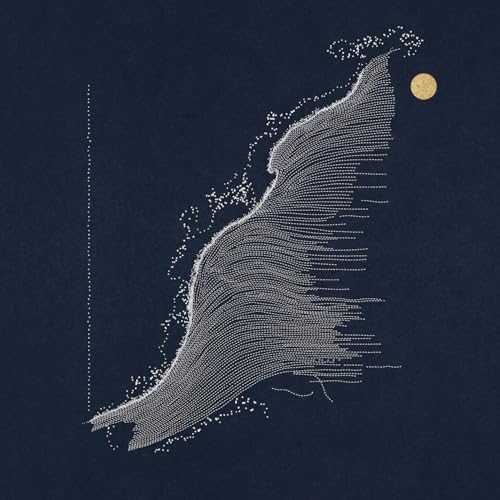 Dark blue album cover with a white, dotted wing and gold circle.