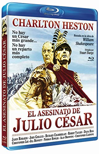 Blu-ray cover for the film Julius Caesar featuring Charlton Heston and cast members.