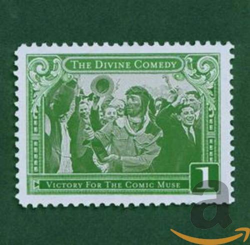 Green stamp-style CD cover for "Divine Comedy - Victory for the Comic Muse".