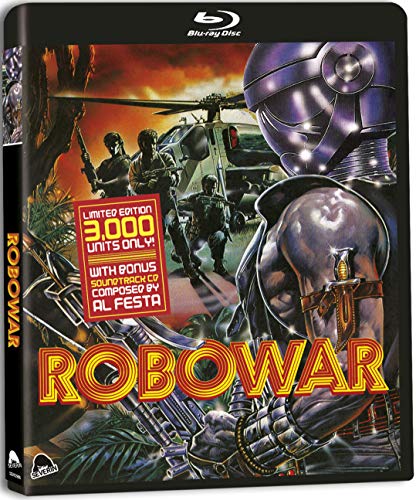 Robowar Blu-ray cover featuring a robotic figure and soldiers in combat.