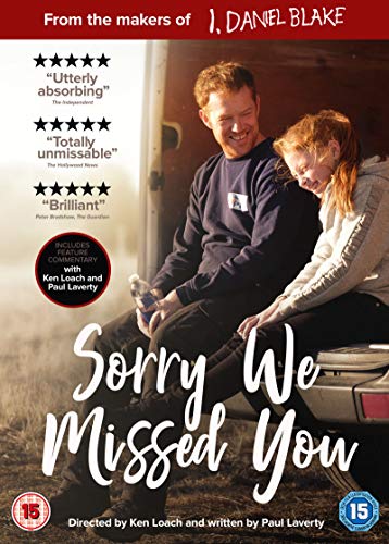 DVD cover for “Sorry We Missed You” featuring a couple and a van.