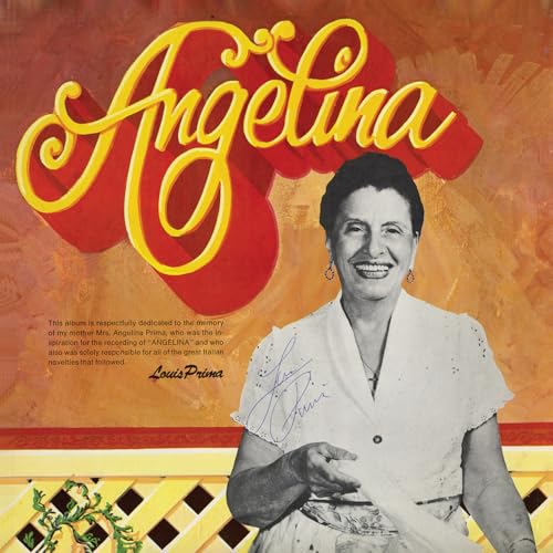 CD cover for Louis Prima’s “Angelina” featuring a portrait of a woman.