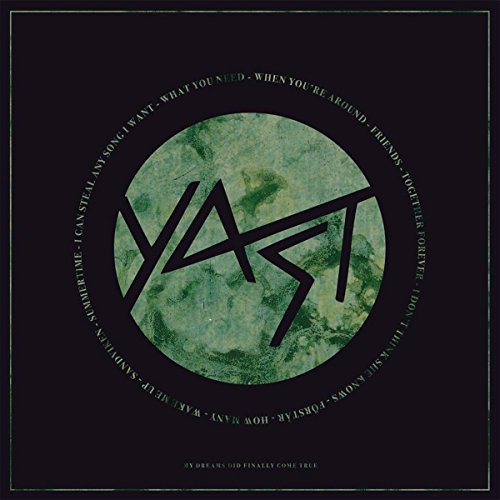 Vinyl record cover with green marbled circle and white text: "YASI".