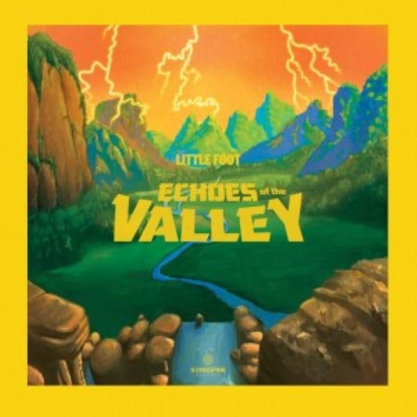 Album cover for “Little Foot - Echoes Of The Valley” with landscape art.