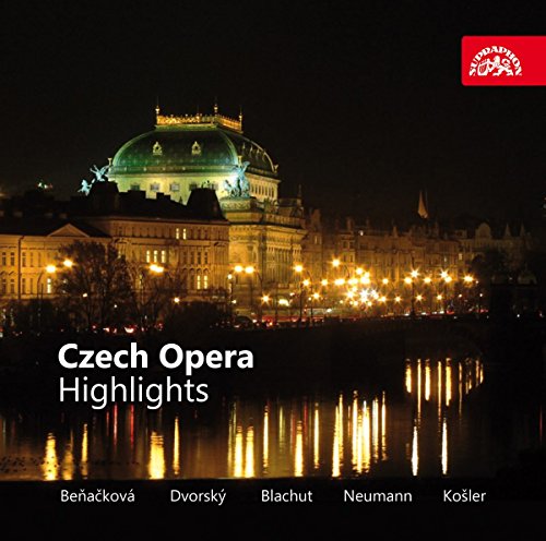 CD cover: Night view of Prague’s National Theatre with text “Czech Opera”.