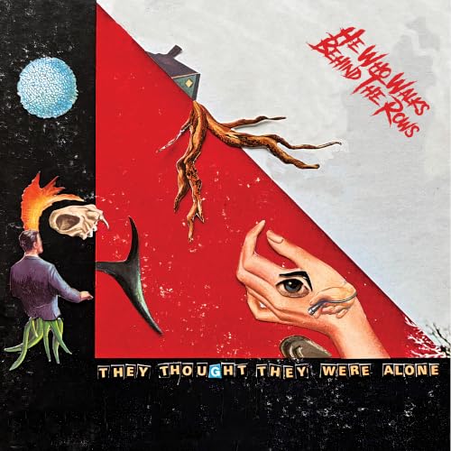 Surreal album cover with disembodied hands, eyes, and a skeletal figure.