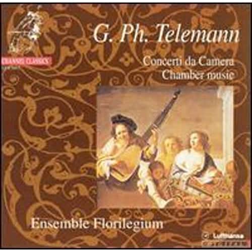 CD cover for Telemann chamber music featuring musicians with instruments.