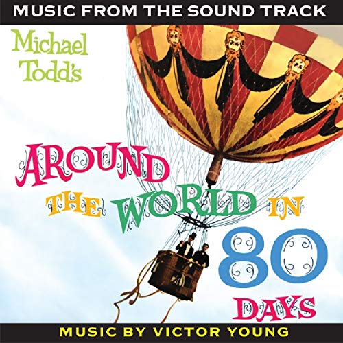 CD cover showing a hot air balloon with text Around the World in 80 Days.