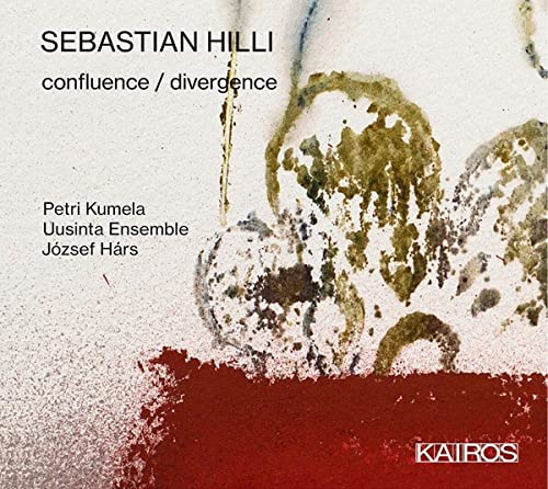 CD cover for Sebastian Hilli’s “Confluence / Divergence” with abstract art.