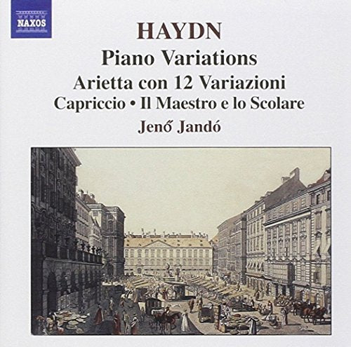 CD cover for Haydn’s Piano Variations with a historical street scene.