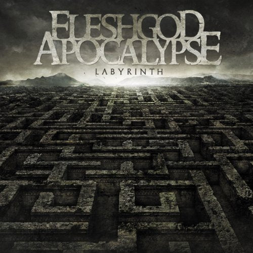Fleshgod Apocalypse" album cover featuring a vast, stone labyrinth landscape.