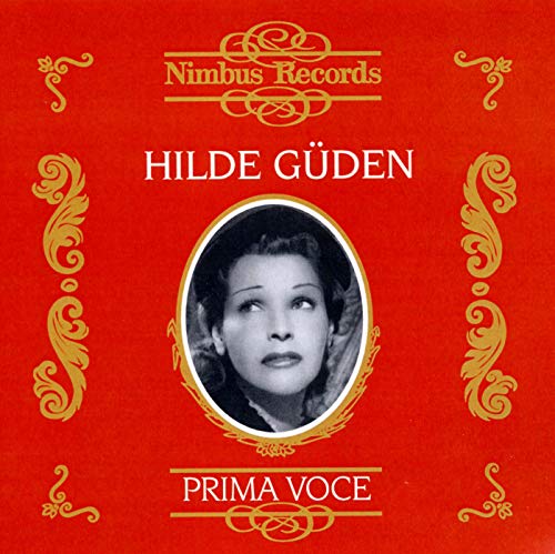 Red CD cover with a portrait of singer Hilde Güden in an oval frame.