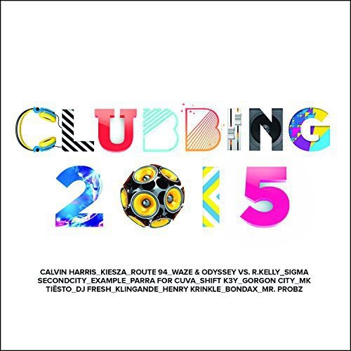 CD cover for “Clubbing 2015” with colorful text and speaker graphics.