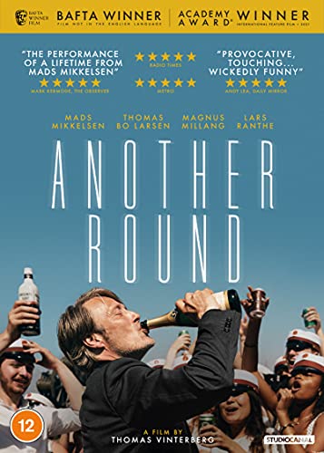 DVD cover for "Another Round" featuring men drinking and celebrating.