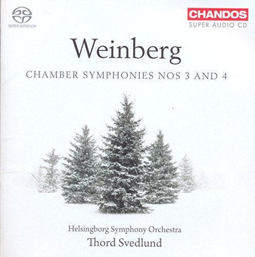 CD cover for Weinberg’s Chamber Symphonies with snowy evergreen trees.
