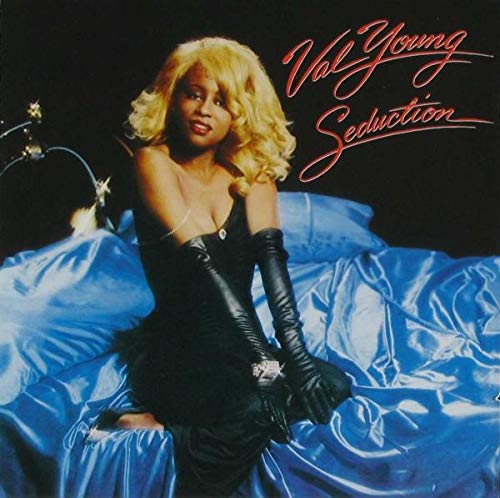 CD cover for Val Young’s “Seduction,” featuring a woman in black leather.