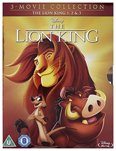 Blu-ray cover for "The Lion King" 1-3 featuring Simba, Timon, and Pumbaa.