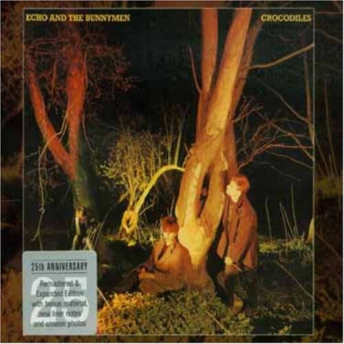 CD cover for Echo & The Bunnymen’s “Crocodiles” featuring trees and figures.