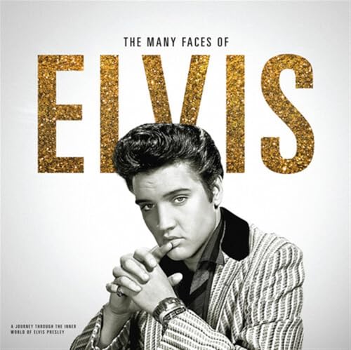 Album cover for “The Many Faces of Elvis” featuring a portrait of Elvis Presley.