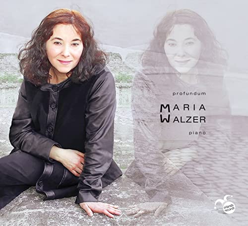 CD cover featuring portrait of Maria Walzer, a pianist, in black clothing.