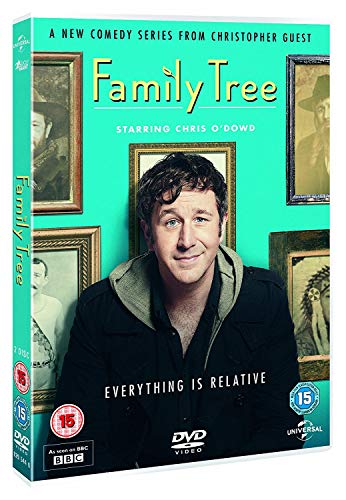 DVD cover for "Family Tree" featuring Chris O’Dowd surrounded by portraits.