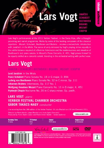 DVD cover for Lars Vogt’s "Live At Verbier Festival 2011" performance.