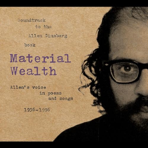 CD cover for Allen Ginsberg’s “Material Wealth” with his portrait.