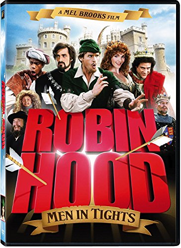 “Robin Hood: Men In Tights” DVD cover with cast in medieval attire.