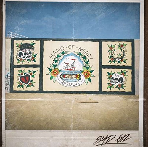 CD cover with nautical tattoo designs and text "Hand of Mercy Resolve".