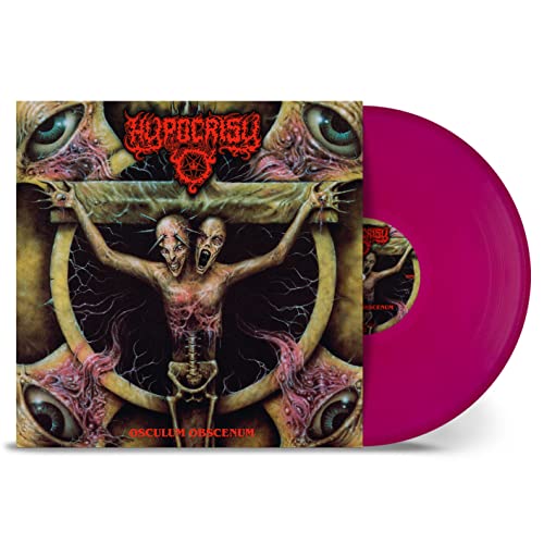 Hypocrisy album cover with disturbing imagery and a pink vinyl record.