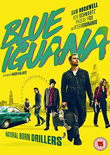 Blue Iguana" DVD cover featuring Sam Rockwell and a London cityscape.