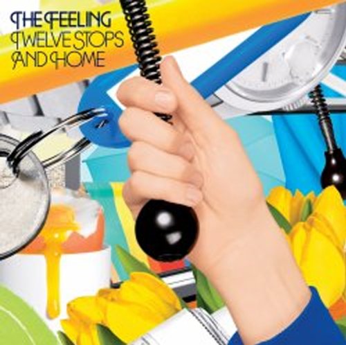 CD cover for "The Feeling - Twelve Stops and Home" with abstract art.