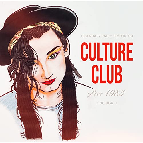 Boy George portrait with “Culture Club - Live 1983 / Lido Beach” text.