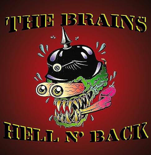 Cartoonish monster with a spiked helmet, album art for “Hell N’ Back.”