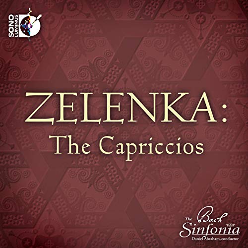 Blu-ray cover for "Zelenka: The Capriccios" with ornate, reddish-brown design.