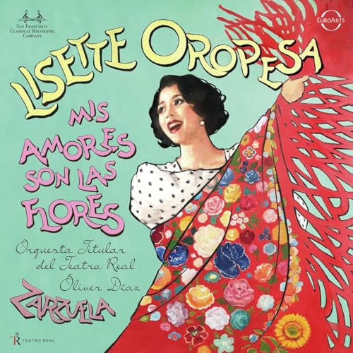 CD cover featuring soprano Lisette Oropesa with a red floral shawl.
