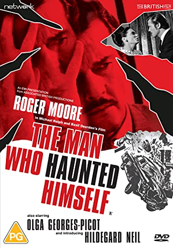 DVD cover for "The Man Who Haunted Himself" featuring Roger Moore.