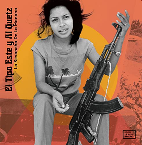 CD cover: woman with rifle against an orange and yellow background.
