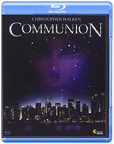 Communion" Blu-ray cover featuring Christopher Walken, a city skyline, and purple nebula.