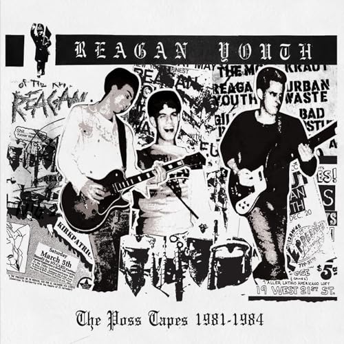 Black and white collage-style album cover for Reagan Youth’s “Poss Tapes.”